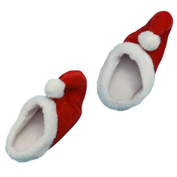WHAMVOX  Winter Slippers Shoes Christmas for Women Boots Soft Miss Red