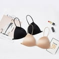 thumbnail image 2 of Deepwonder French Style Triangle Cup Bra Gathers One-Piece Wire Free Bras Ladies Underwear Solid Color Lingerie, 2 of 6