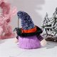thumbnail image 5 of Adornos navideños de Halloween hechos a mano sueco Santainavian Santa elfo gnomos dientes de vampiro muñecos de peluche mesa decoración del hogar GNOME decoraciones navideñas con luz LED 1 pieza (púrpura) ER, 5 of 5
