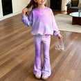 thumbnail image 2 of XZNPDUCQ 8-9 Years Girls Outfits Toddler Girls Fall Winter Clothes Girls Long Sleeve Top Pants 2PCS Set A248-Light Purple, 2 of 8