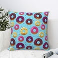 thumbnail image 4 of Pofeuu Donuts Print Double-sided plush pillowcase Square Throw Pillow Covers Pillows Cover for Living Room Bedroom Sofa Couch Cushion Cover（No pillow core）-24"x24", 4 of 7