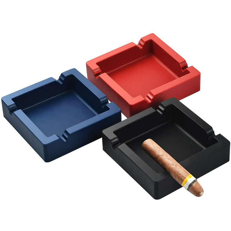 Cigar Ashtray Big Ashtrays for 8 Round Cigarettes Large Rest Outdoor  Cigars Ashtray for Patio/Outside/Indoor Ashtray Gifts for Men