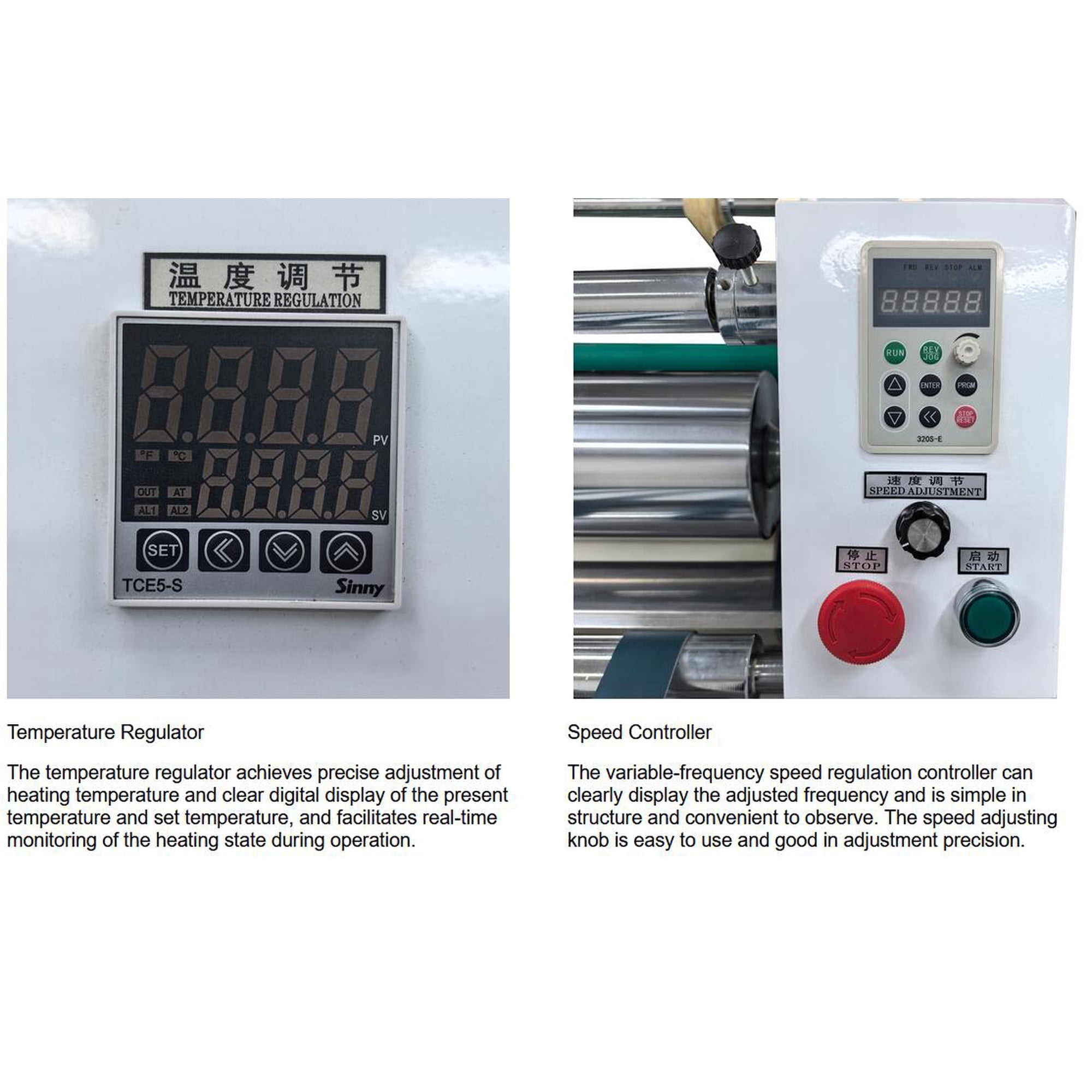 110V Steel Roller Thermal Laminator with Conveyor Belt and Winding Mechanism