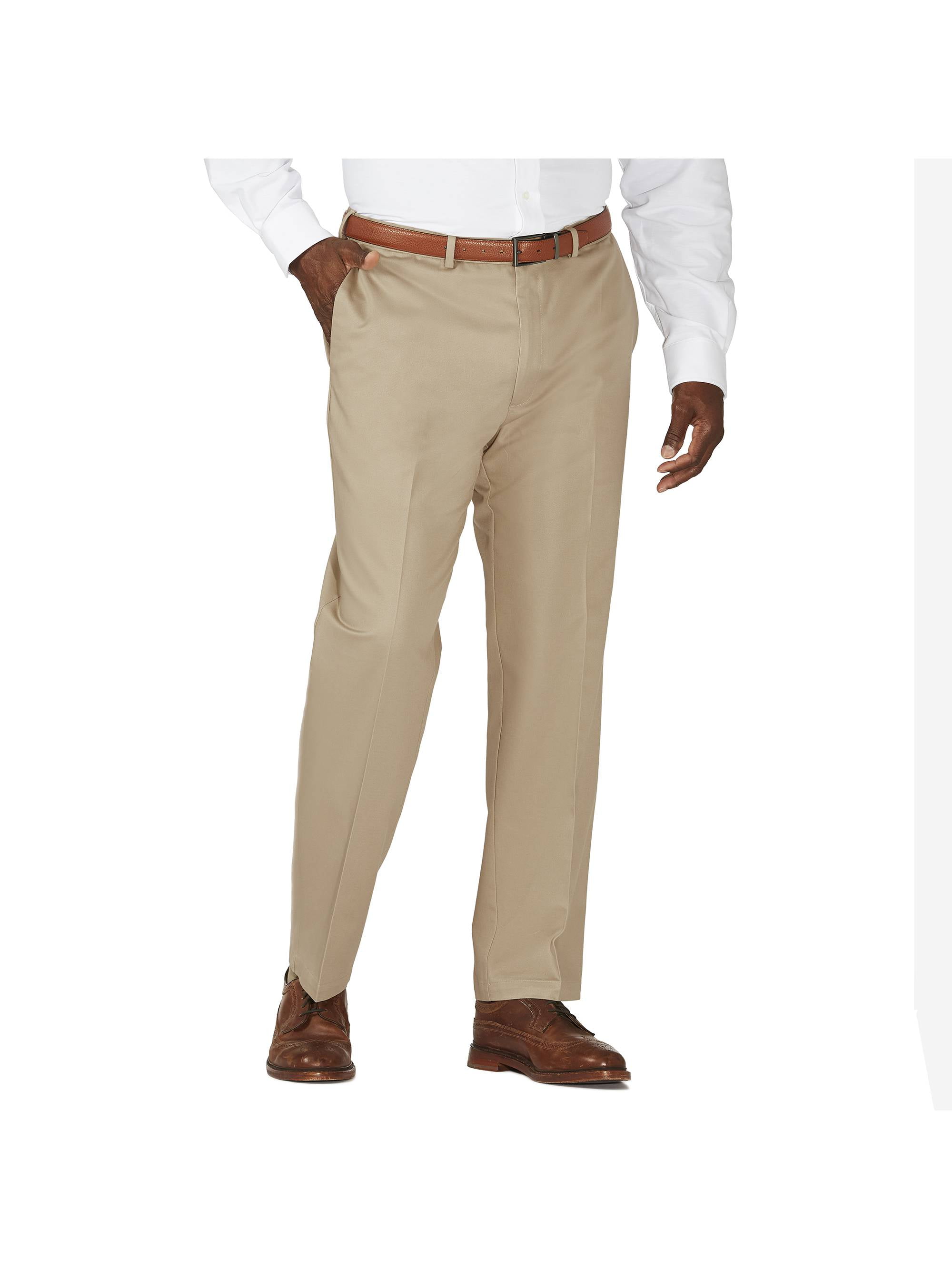 Men's Haggar Big & Tall Classic Fit Premium Khaki Stretch Twill Dress Pants