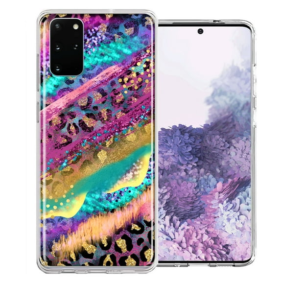 MUNDAZE for Samsung Galaxy S20 Leopard Paint Colorful Beautiful Abstract Milkyway Double Layer Phone Case Cover