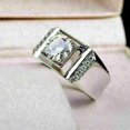 thumbnail image 2 of Forever Jewels 2.55 CT Round Cut Moissanite Men Wedding Engagement Ring 14K White Gold Plated, 2 of 5