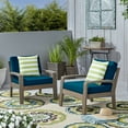 thumbnail image 3 of GDF Studio Parma Outdoor Acacia Wood Club Chairs with Cushions, Set of 2, Gray and Dark Teal Water Resistant Fabric, 3 of 12