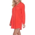 thumbnail image 3 of White Mark Long Sleeve Sleepshirt Nightgown Women's Polyester Notch Collar Size 1X, 3 of 10