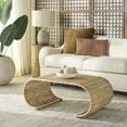 thumbnail image 2 of Safavieh Tamo Coastal Curved Rattan Coffee Table, Light Natural, 2 of 10
