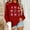 Burgundy, variant on FAWUUDO Womens Fall Sweater Cute Bow Print Long Sleeve Pullover Casual Oversized Green