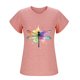 thumbnail image 2 of Mujeres Manga Corta Tops Moda Imprimir Blusa Divertida, Cuello Redondo Poliéster Spandex Tee, 2 of 6
