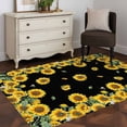 thumbnail image 4 of Kitchen Mats for Floor 3x5 Ft, Sunflower Black Non Slip Area Rugs for Kitchen Bedroom Entryway, Watercolor Floral Vintage Farmhouse Washable Carpet Runner Rug Floor Mats for Bedroom Home Decor, 4 of 9
