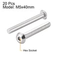 thumbnail image 2 of Uxcell M5 x 1.57'' Hex Socket Round Head Screws Fasteners Bolt 304 Stainless Steel Silver Tone 20PCS, 2 of 3