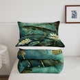 thumbnail image 5 of Fish Bedding Set Twin Size , Ocean Life Comforter Set Women Adult Teens, Lotus Flower Underwater Organism Duvet Insert Sea Animal Coastal Creature Quilt, Green, 5 of 6
