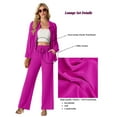 thumbnail image 4 of MINTREUS Lounge Sets for Women Casual Long Sleeve Button Down Shirt and Drawstring Wide Leg Pants Two Piece Outfits with Pockets Pjs, 4 of 7