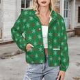 thumbnail image 3 of Jackets for Women Winter Coat Jackets Flannel Stand Collar Jacket(Christmas Pattern Snowflakes Red Green Christmas,Size:S-4XL), 3 of 7