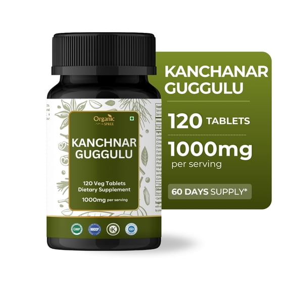 ORGANIC SPREE Kanchnar Guggulu 120 Tablets - Ayurvedic Formulation - Certified and Vegetarian