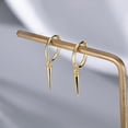 thumbnail image 4 of Sterling Silver Spike Small Hoop Earrings for Women Teens Geometric Hoop Earrings Huggie Drop, 4 of 10