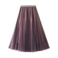 thumbnail image 1 of Falda tutú de tul Vintage larga para mujer a la moda, falda acampanada plisada de malla de cintura alta sólida Pompotops qwe13094, 1 of 8