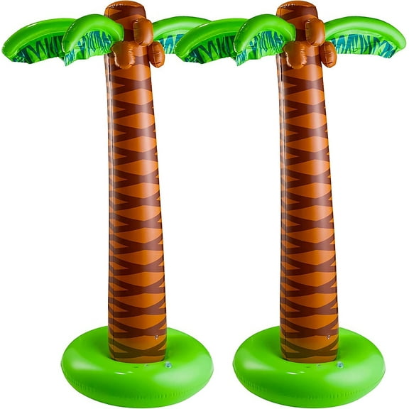 Kicko Giant Inflatable Palm Tree, Tropical Party Accessory for Outdoor Activities, 2 Pack