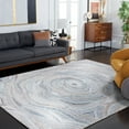 thumbnail image 3 of SAFAVIEH Abstract Kebo Distrssed Area Rug, Beige/Blue, 5' x 8', 3 of 12