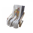 thumbnail image 4 of Giraffe Soft Flannel Fleece Blanket, Colorful Abstract Art Interpreted Wild Long Necked Animal on Plain Background, Cozy Plush for Indoor and Outdoor Use, 60" x 80", White Multicolor, by Ambesonne, 4 of 6