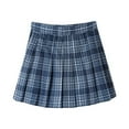 thumbnail image 4 of SUYIDA Women's Skirts Casual Prints Trendy Summer Slim Waist Pleated Skirt Fashion Skirts for Woman with Pockets Navy,XS, 4 of 5