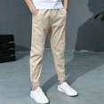 thumbnail image 2 of SJLDQY Boys Joggers Summer Lightweight Sweatpants for Boys Solid Color Loose Athletic Trousers with Pockets, 2 of 7