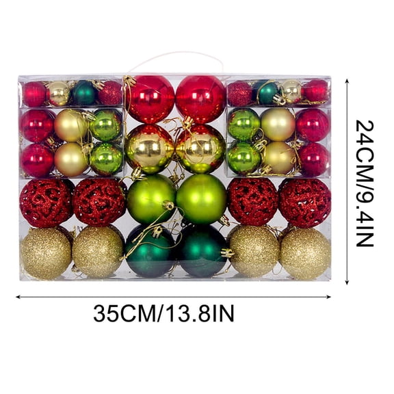 Tainini Christmas Tree Ornaments - 100PCS Glitter Christmas Balls Ornaments Set for Christmas, Holiday, Wreath & Party Decor (Multi-Size, Red, Green, Gold)