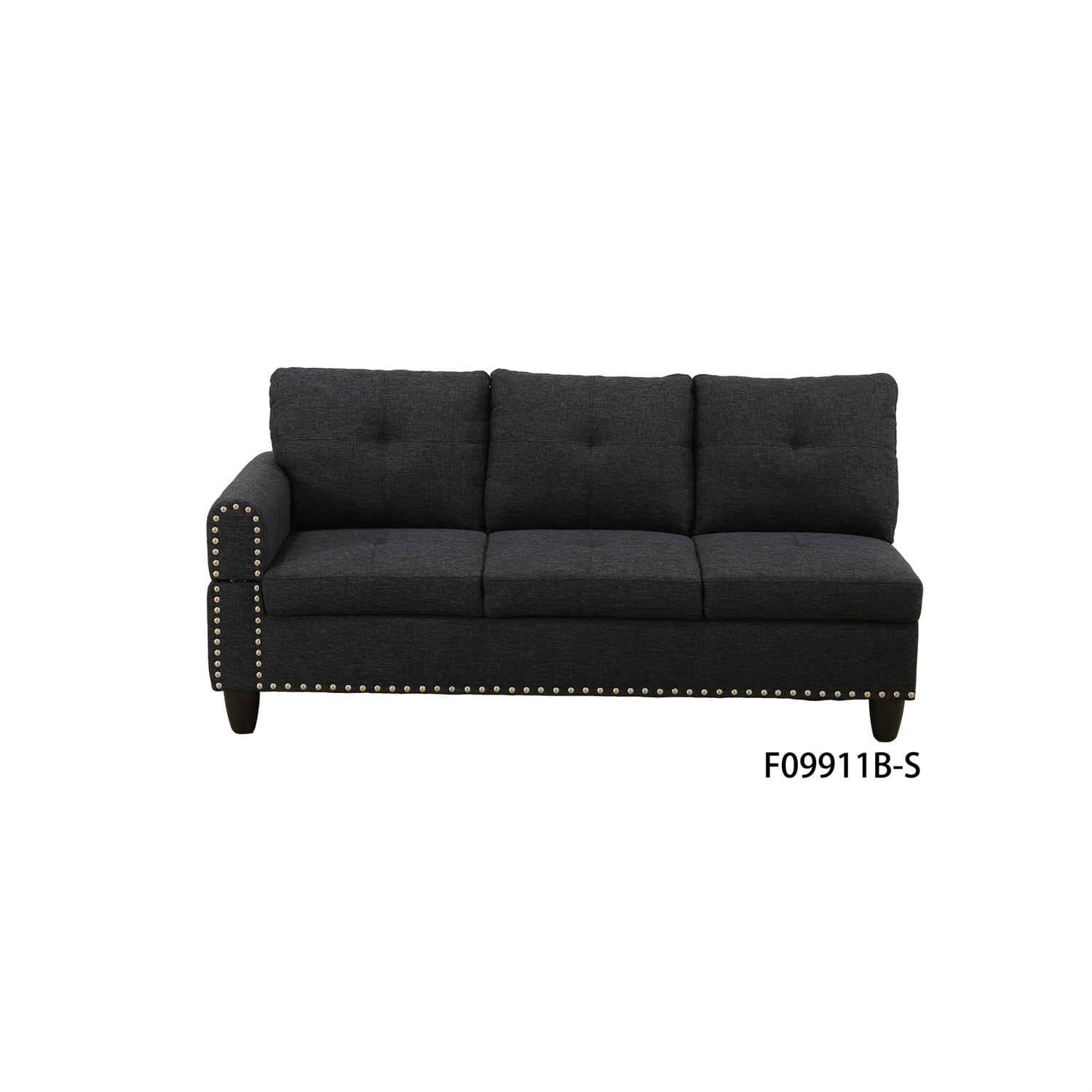 Hommoo Sofa Set, Linen 2-Piece Sofa Living Room Sofa Set,L-Shaped Living Room Couches,Black Grey