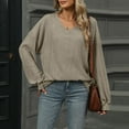 thumbnail image 6 of Diufon Womens Pullover Tops V Neck Long Sleeve Blouses Tops Fall Casual Solid Color Tops, 6 of 7