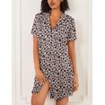 thumbnail image 2 of Ekouaer Womens 2 Pack Button-Down Nightgowns Soft Short Sleeve Sleepshirts Boyfriend Pajama Dress, 2 of 6