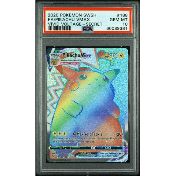 2020 Pokemon Sword and Shield Vivid Voltage Secret Rare Pikachu Vmax #188 PSA 10