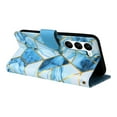 thumbnail image 4 of Premium Wallet Case for Samsung Galaxy S23 Plus, Marble Pattern PU Leather Soft Silicone Shockproof Wrist Strap Handbag Flip Cover with Magnetic Clasp Card Slots Holder Kickstand Case, Blue, 4 of 8