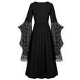 thumbnail image 3 of Cowsor Girls Goth Gothic Dress Mesh 3/4 Dolman Bell Sleeve Medieval Grunge Dress Square Neck Maxi Long Dresses for Women 2025, 3 of 4