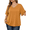 Orange, variant on Women's Plus Size Tops Summer Short Sleeve V-Neck Ruffle Trim Loose Fit Solid Color Casual Blouse 1X-5X