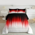 thumbnail image 2 of Manfei Neon Red Stripe Queen Comforter Set 3 Pieces, Modern Gradient Bedding Sets, Contemporary Geometric Bedding Comforter Set, Breathable Home Decor, 2 of 8