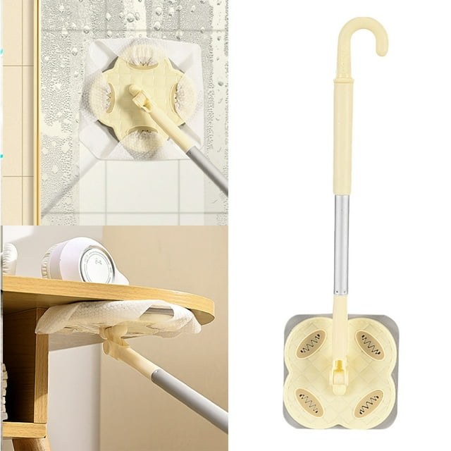 Ftwytp Disposable Wet Wipes Washcloth Mop, Lazy Hand Mini Mop, Hook Shaped Handle, No Cleaning Cloth Included, Wash Free & Replaceable, MultiScene Flexible Cleaning, Space-Saving Storage