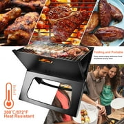 Imountek Portable Notebook Charcoal Grill, Foldable Outdoor Barbecue Grill for Camping Garden, Black