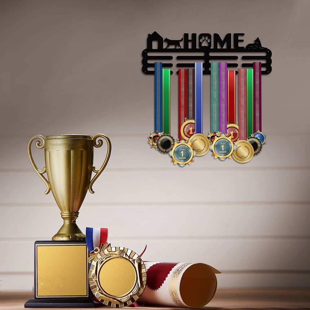 Dog Pattern Medal Display Hanger Holder Home Medal Holder Awards Ribbon Hanger Medal Display Wall Rack Medal Hanger Display Men Women Sports