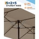 thumbnail image 4 of QinaQin Sombrilla grande de 15 pies con base incluida, diseño doble lado para 2 a 8 personas, ideal para alberca, deck o patio trasero, 4 of 7
