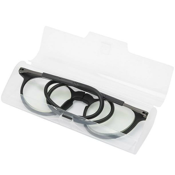 Elderly Blue Light Blocking Reading Glasses Fashionable Magnetic Presbyopic Glasses(+350 Black)