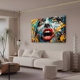 thumbnail image 3 of Artwork Showcases An Exaggerated Female Facial Close-Up Poster Decorative Painting Canvas Wall Art Living Room Posters Bedroom Painting,Frame-style,28×41inch (70×105cm), 3 of 8