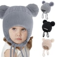 thumbnail image 3 of Gorro De Invierno Para Niños, Gorro Grueso Para Niños Y Niñas, Gorro De Punto Para Bebés, Gorro De Bebé, Gorro Cálido Con Pompón Monstrate AP006664-01, 3 of 6