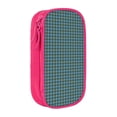 thumbnail image 1 of XMXY Houndstooth Checkered Pencil Case Cute Aesthetic, Portable Pencil Bags with Compartments Zipper Pink, 1 of 7