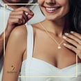 thumbnail image 4 of BEBERLINI Women Lock Pendant Necklace Set 14K Gold Filled Box Chain CZ Charm Jewelry 20", 4 of 7