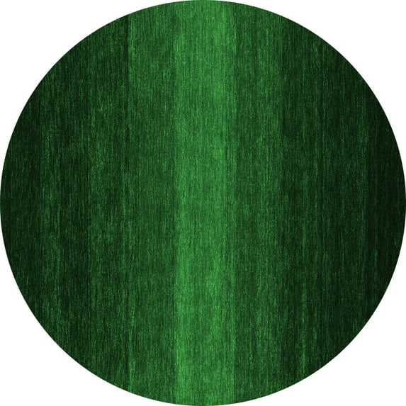 Ahgly Company Indoor Round Abstract Green Contemporary Area Rugs, 3' Round