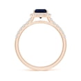 thumbnail image 2 of Angara Natural 1.15 Ct. Blue Sapphire with Diamond Halo Ring in 14K Rose Gold for Women (Ring Size: 11.5), 2 of 11