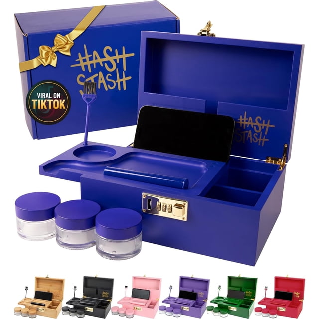 Caja de almacenamiento HASHSTASH organizadora de bambú con cierre