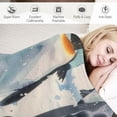 thumbnail image 3 of Orinice Penguins Snow Watercolor Painting Warm Lightweight Blanket Soft Fleece Blankets  All Seasons Super Soft Blanket for Bed Couch Sofa Office Decor 100 x 130cm 130 x 150cm 150 x 200cm 40x50in, 3 of 6